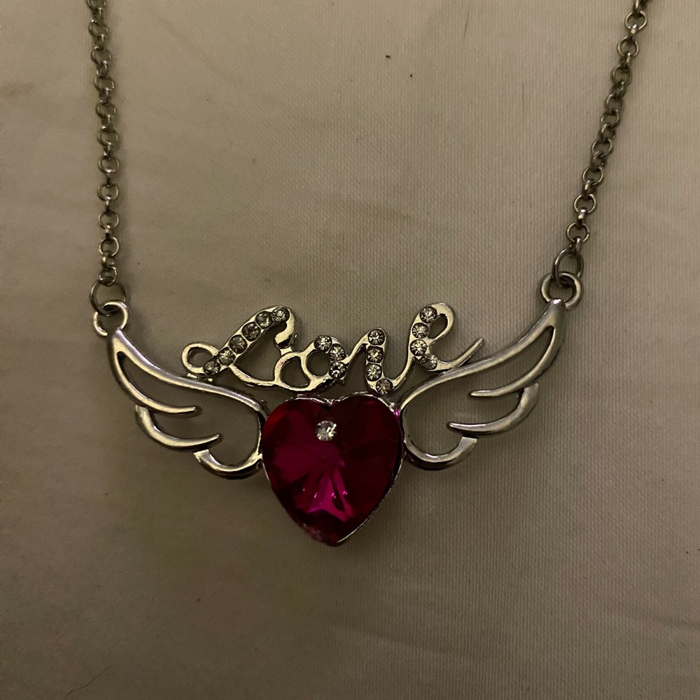 Wings of Love Angel Crystal Necklace